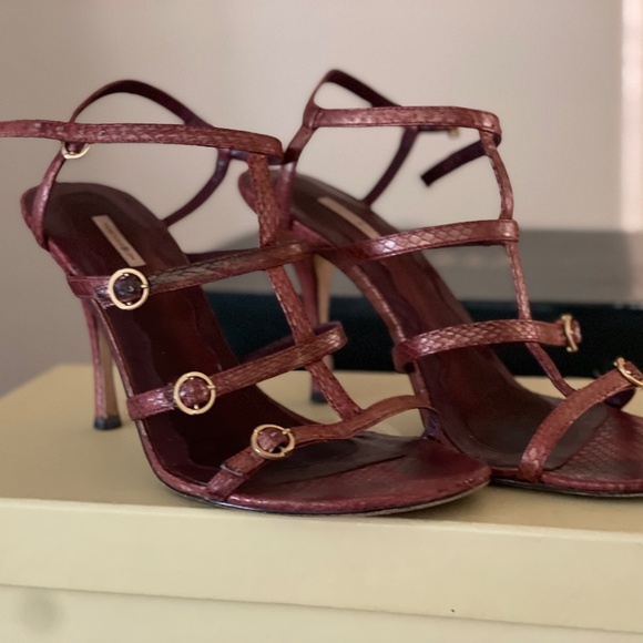 Max Studio, Gladiator High Heel Sandals - Fuchsia/Metallic Snake, size 8 - Picture 3 of 4